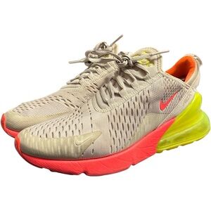 Nike Air Max 270 Sneaker Desert Sand Hot Punch Size 8.5 Womens
